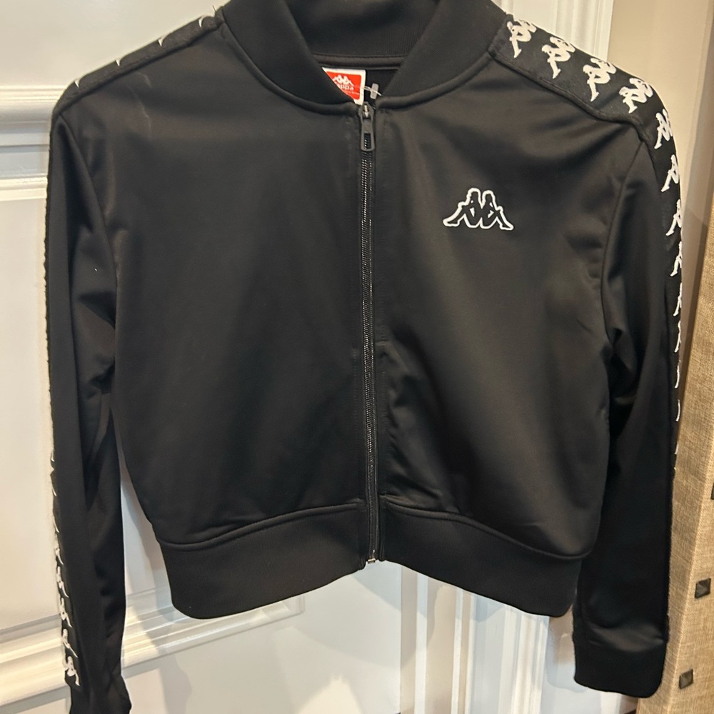 Kappa Black Jacket with White Logo Accents